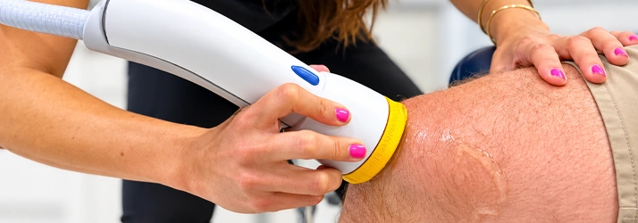 SoftWave Therapy Applied To Knee Area
